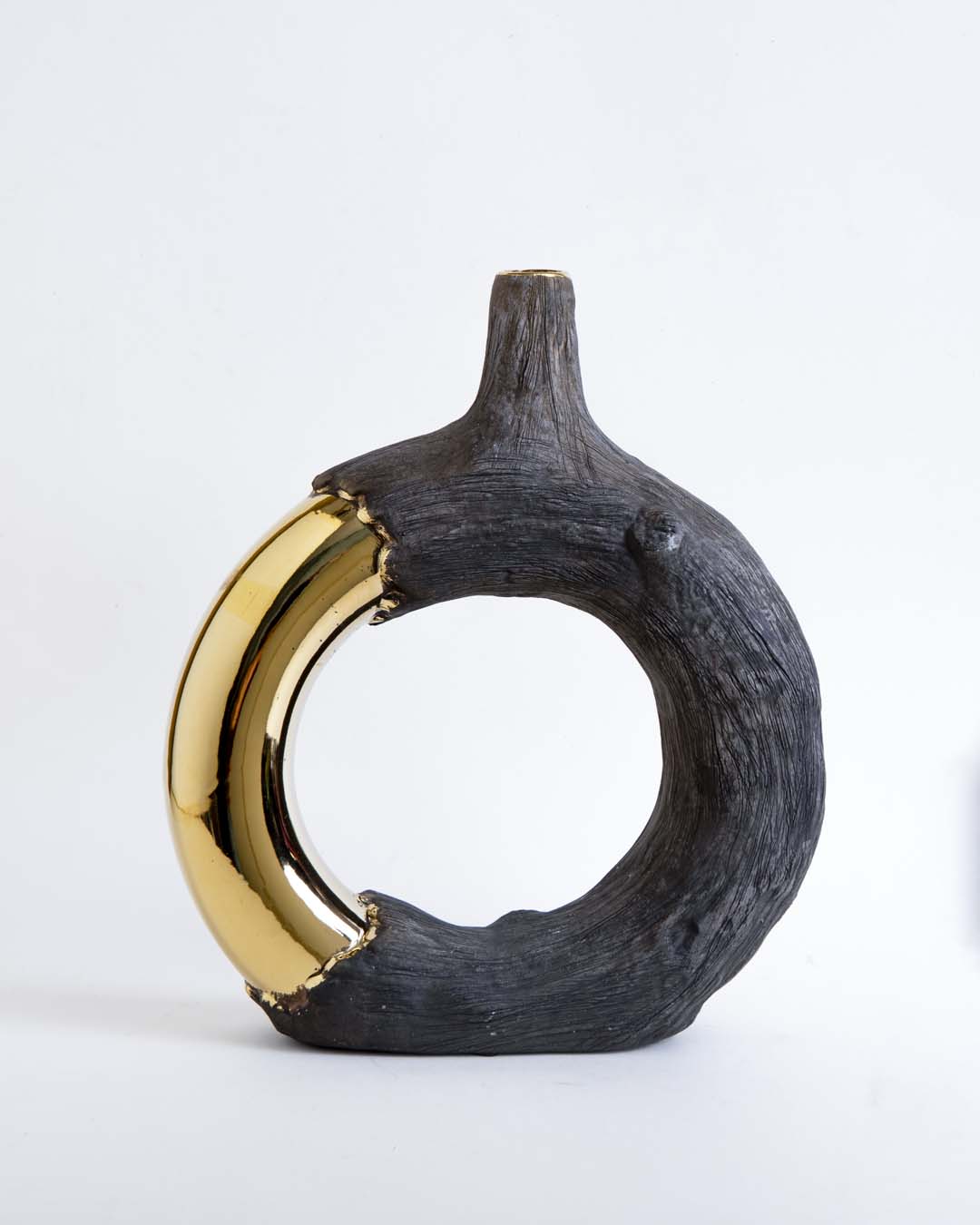 Rustic Loop Metallic Vase