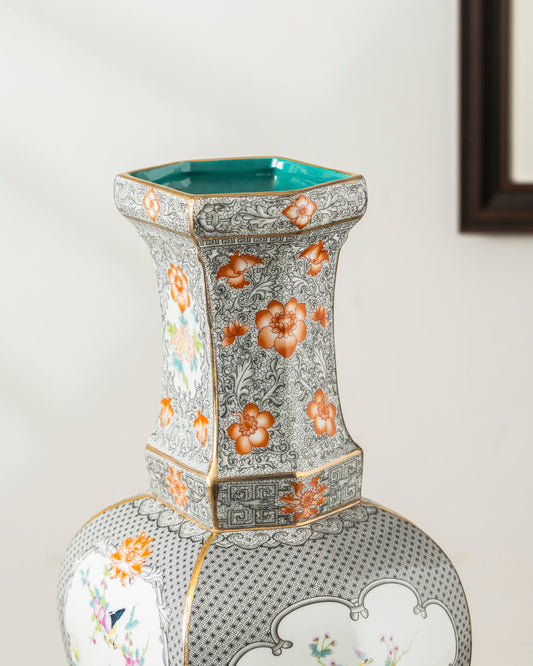 Imperial Noir Floral Cloisonne Vase