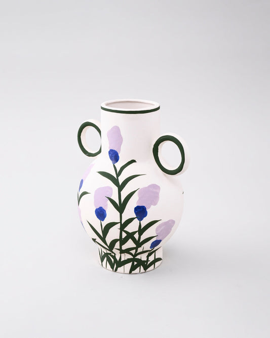 Lavender Bloom Hand Painted Flower Vase
