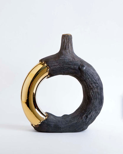 Rustic Loop Metallic Vase