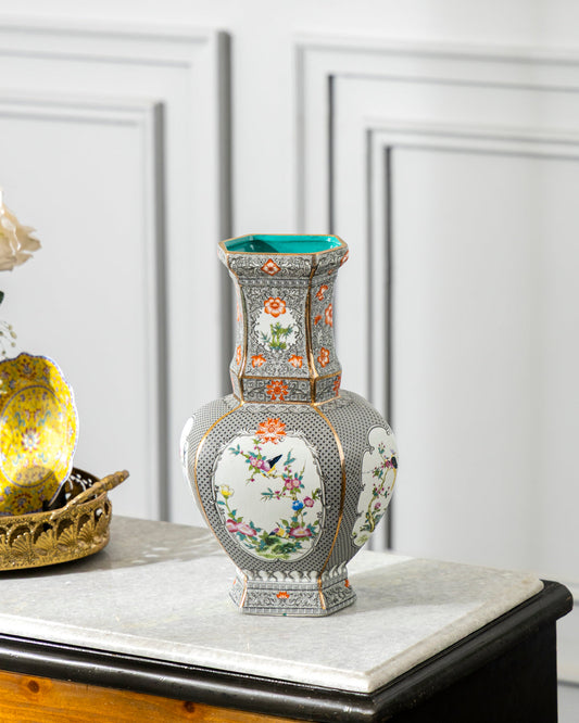 Imperial Noir Floral Cloisonne Vase