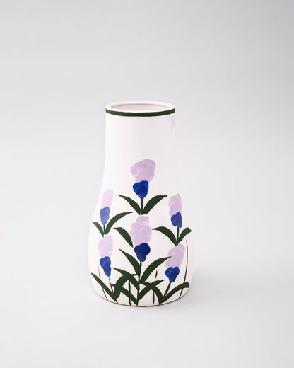 Lavender Bloom Hand Painted Flower Vase